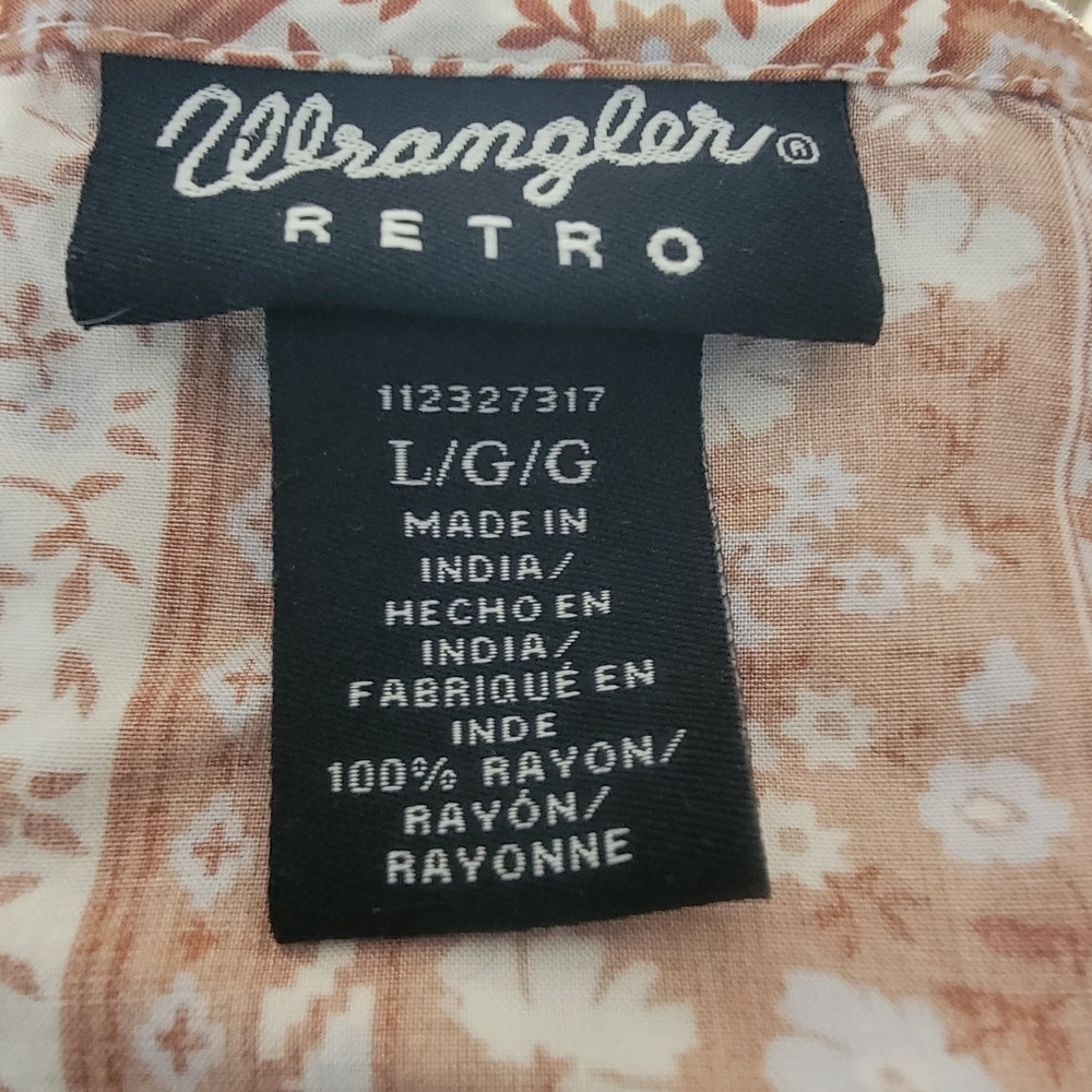 Wrangler Retro Bohemian Floral Print Women's Top SZ L - Picture 4 of 5